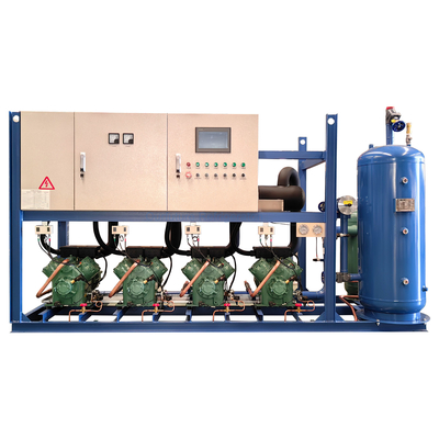 PLC درجه حرارت بالا پیستون واحد موازی ریک مدل یخچال واحد کمپرسور برای خنک سازی بهینه