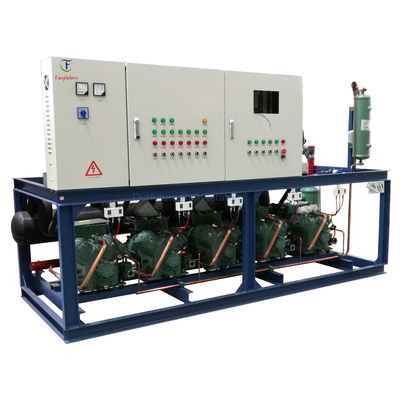 PLC درجه حرارت بالا پیستون واحد موازی ریک مدل یخچال واحد کمپرسور برای خنک سازی بهینه