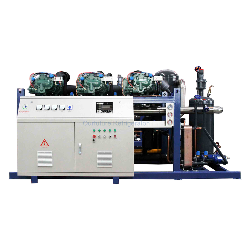 واحد فشرده سازی خنک کننده PLC Semi Hermatic Screw Type Rack-Mounted برای بهبود راه حل خنک کننده